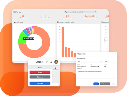 Registre horas onde o trabalho acontece.
